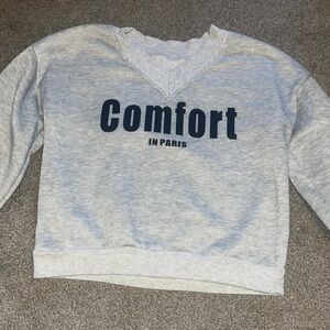 Light Grey V neck Sweatshirt